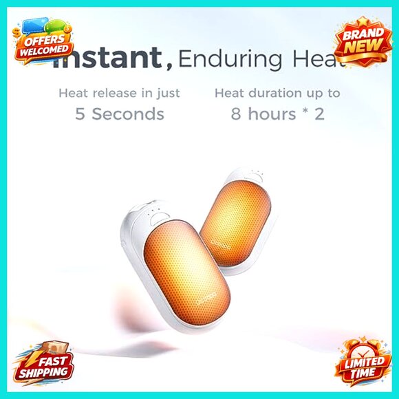 Ultrathin Rechargeable Hand Warmers 2 Pack, Portable Pocket-Sized Heater for - Picture 5 of 6